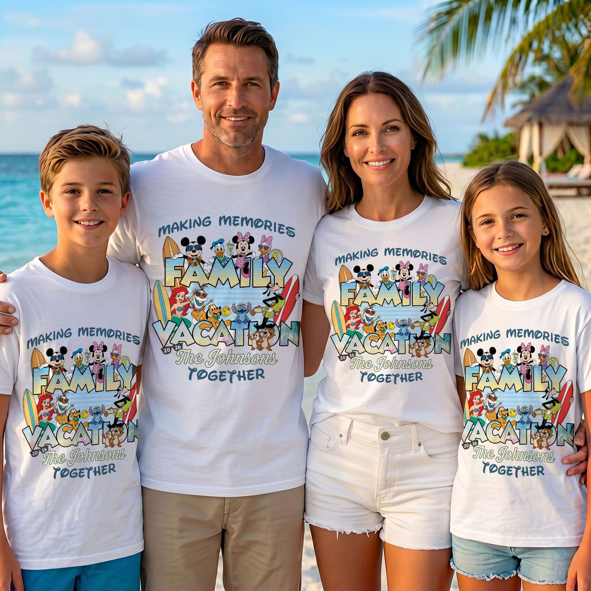 Whimsical Family Vacation Matching Shirt, Personalized Gifts For Families 02QHTI190626