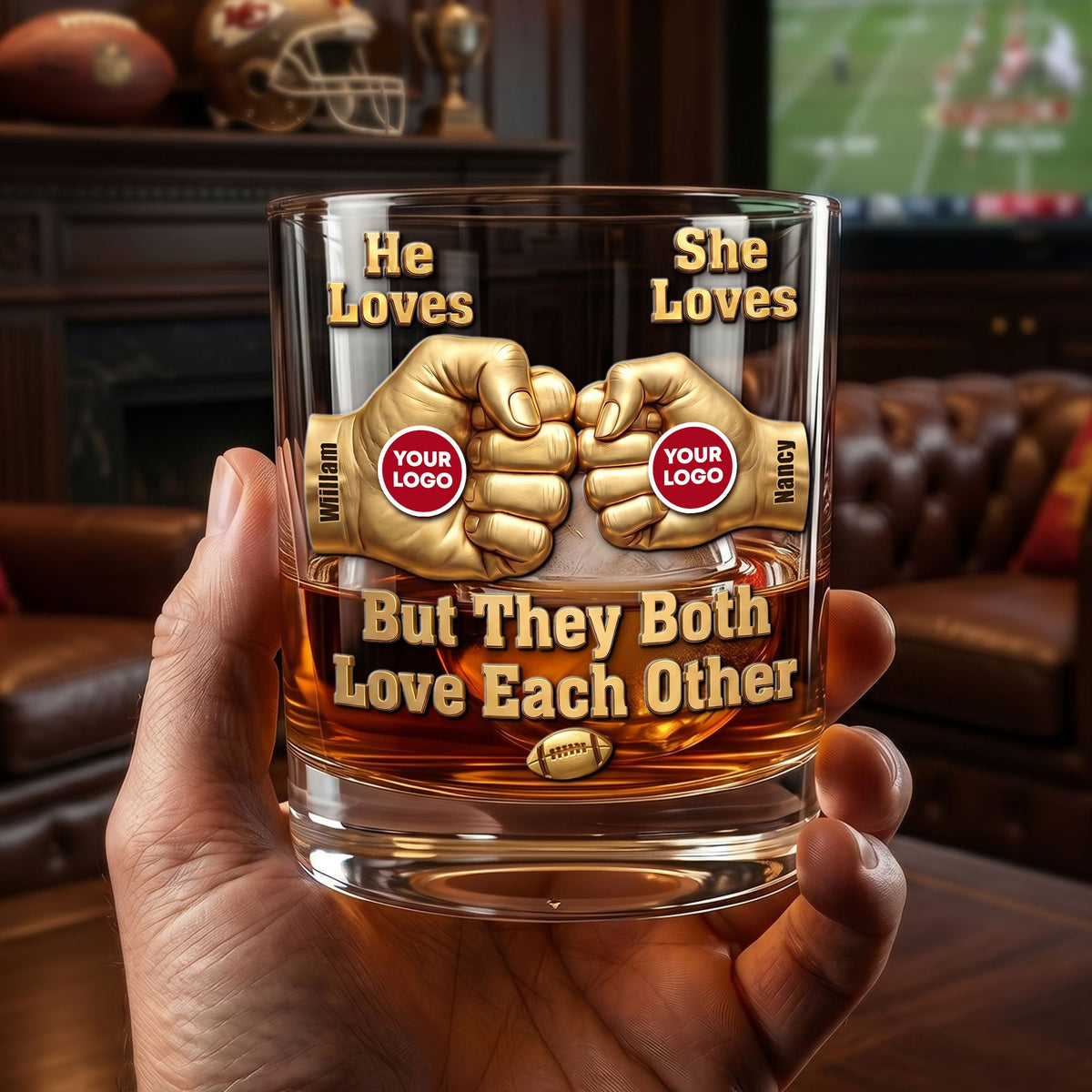Fist Bump Couple Sport Round Glass - Personalized Gifts For Couple 05huti030626