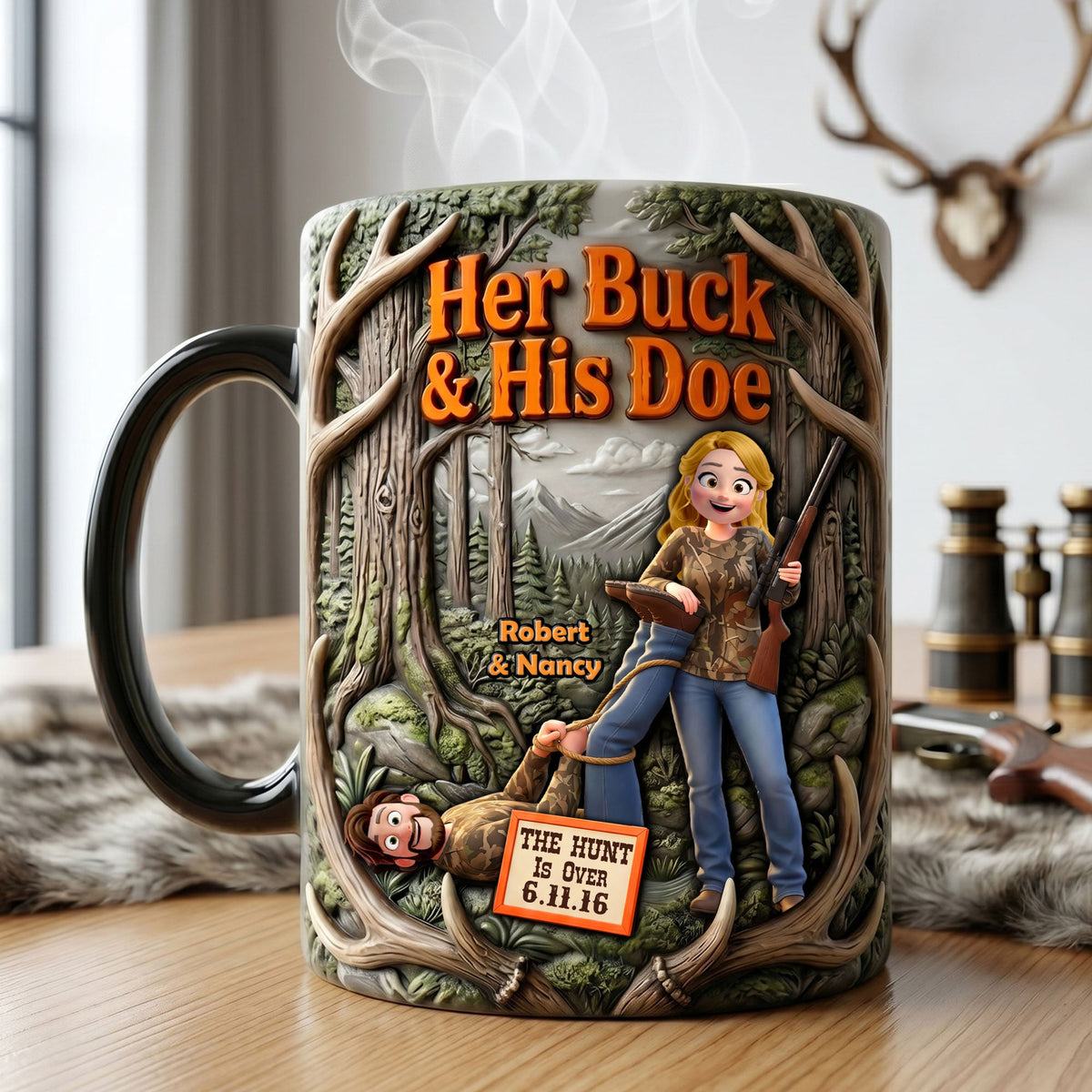 Hunting Couple Magic Mug - Personalized Gifts For Couple 03huti020626