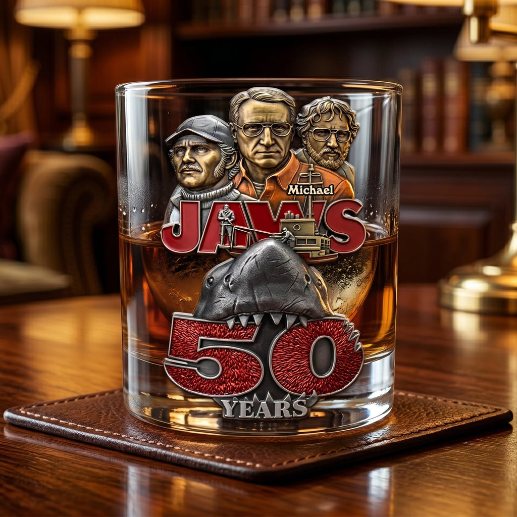 50 Years of Ocean Thrills Round Glass - Personalized Gifts 04ohti120626