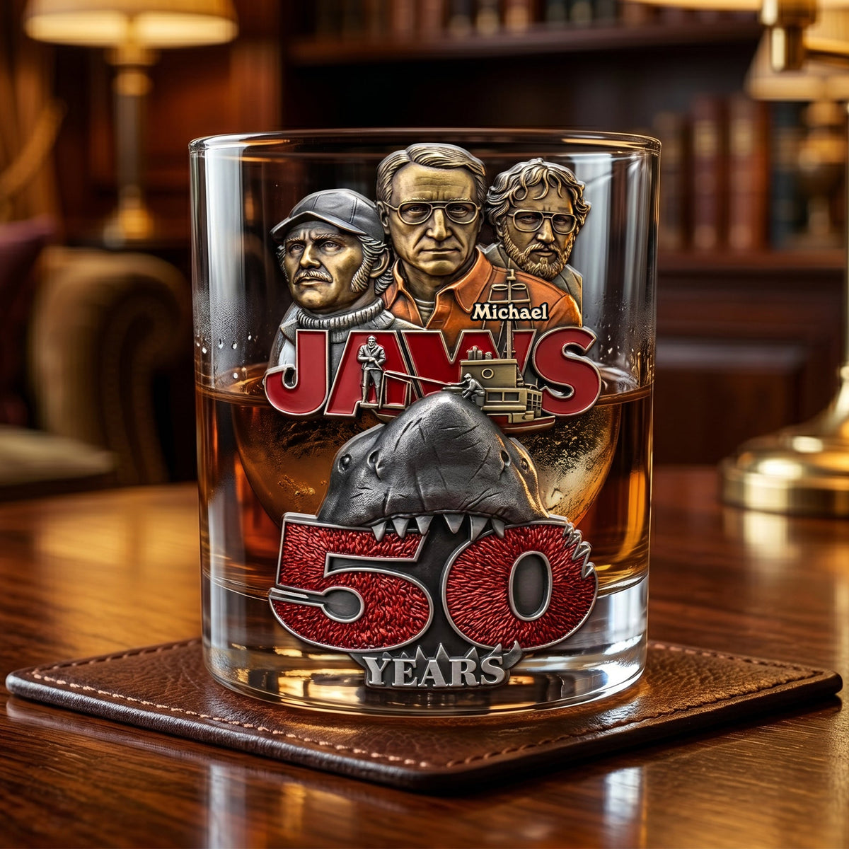 50 Years of Ocean Thrills Round Glass - Personalized Gifts 04ohti120626