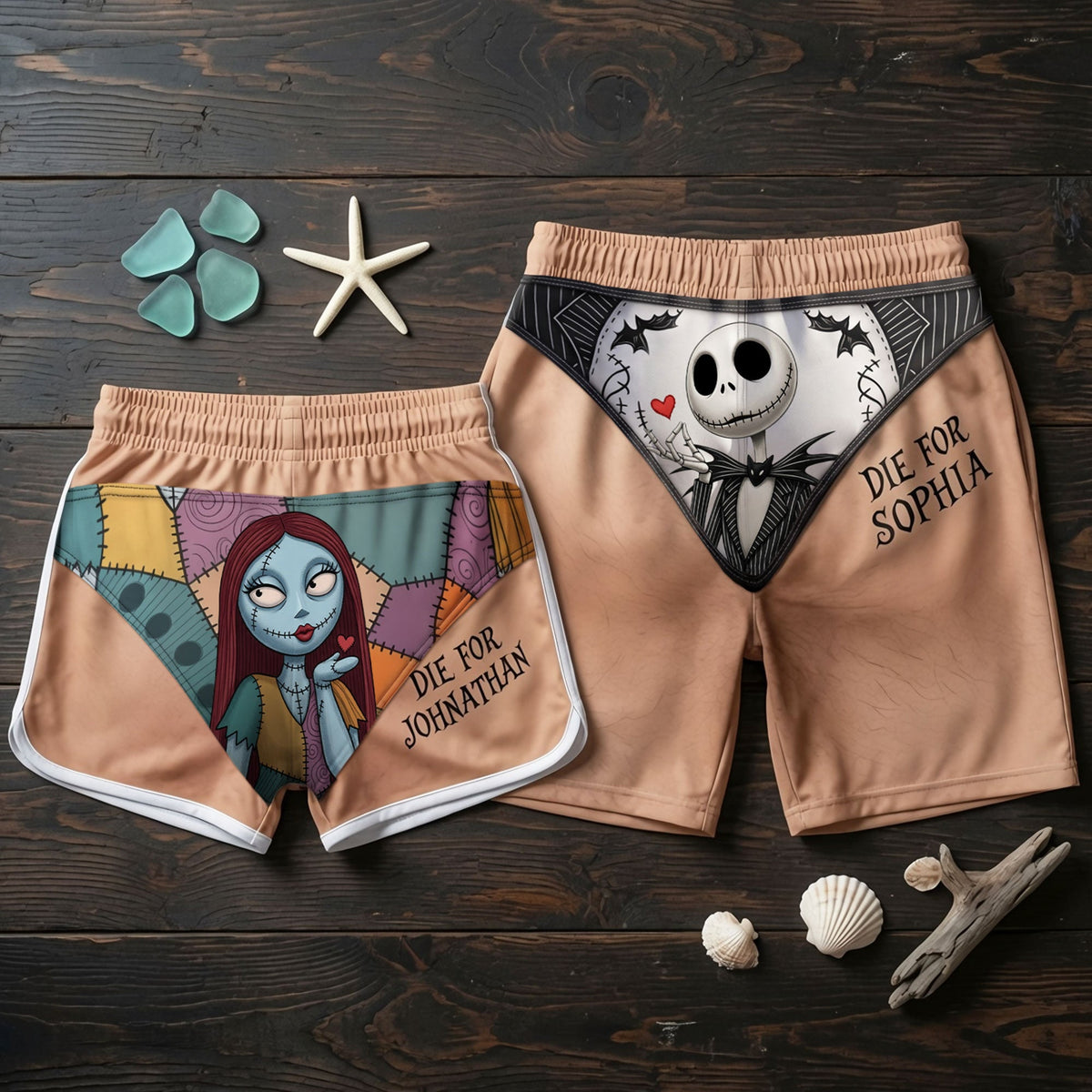 Die For You Beach Shorts Set - Personalized Gifts For Couples 04pati060726