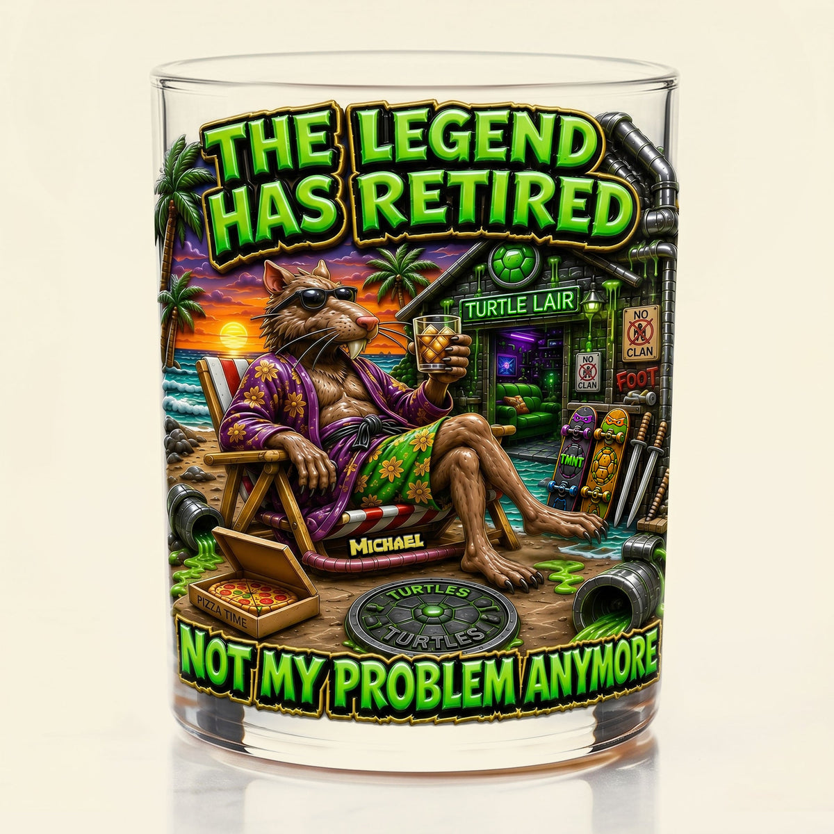 The Legend Has Retired Drinking Glass - Personalized Gifts 01toti080626