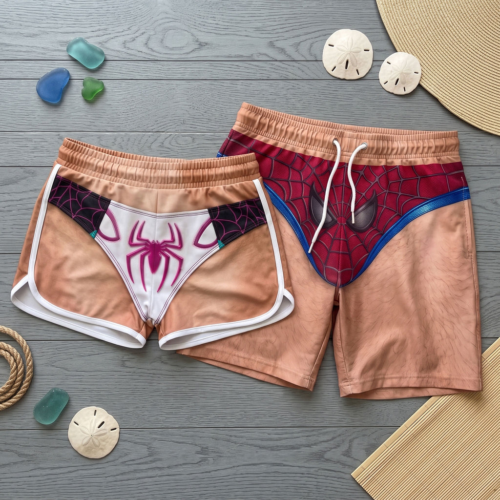 Chaos Couple Beach Shorts Set - Personalized Gifts For Couples 04huti020726