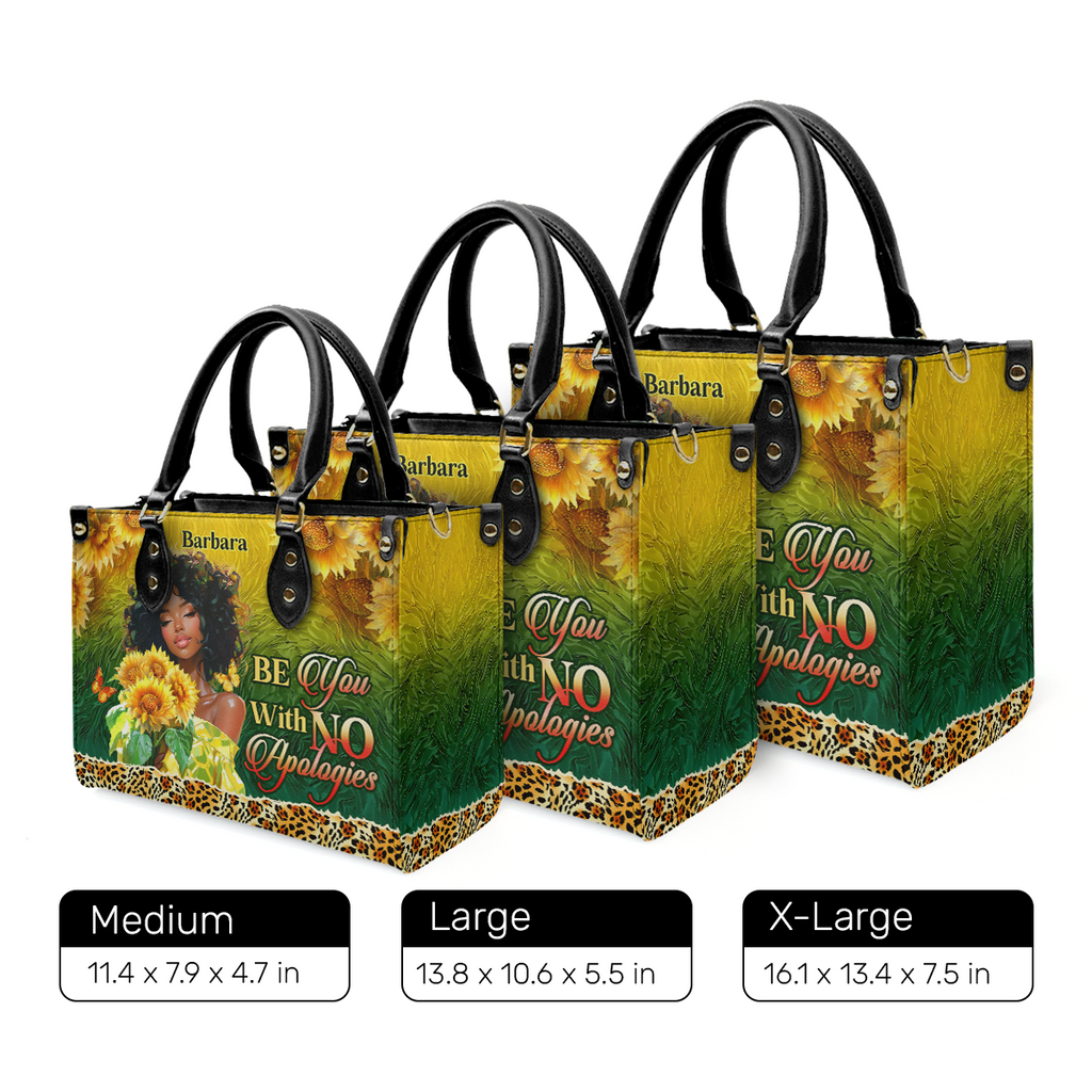 Be You With No Apologies - Personalized Leather Handbag