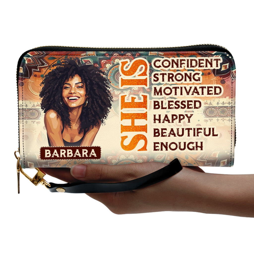 She Is - Personalized Clutch Purse