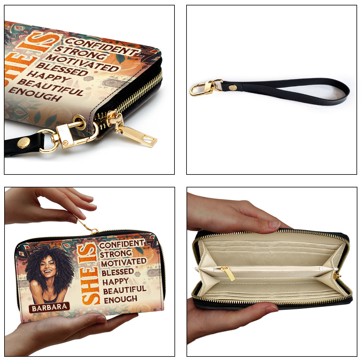 She Is - Personalized Clutch Purse