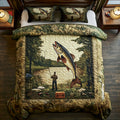 Fishing Lake Scene Quilt Bedding Set Gifts For Fishing Lovers 051TGDT070725