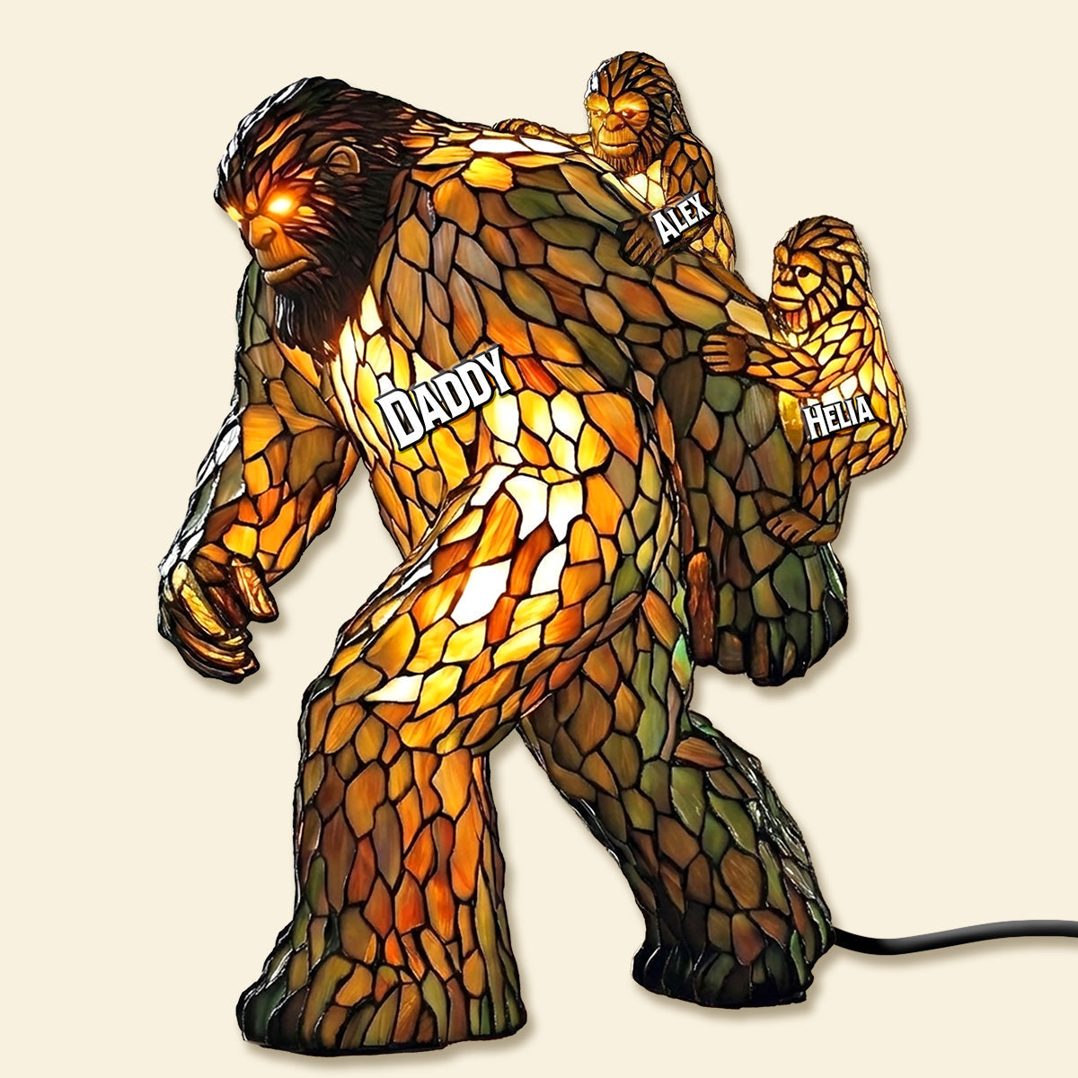 Papa Bigfoot Acrylic Light Box - Personalized Gifts For Dad 01NAMG270226