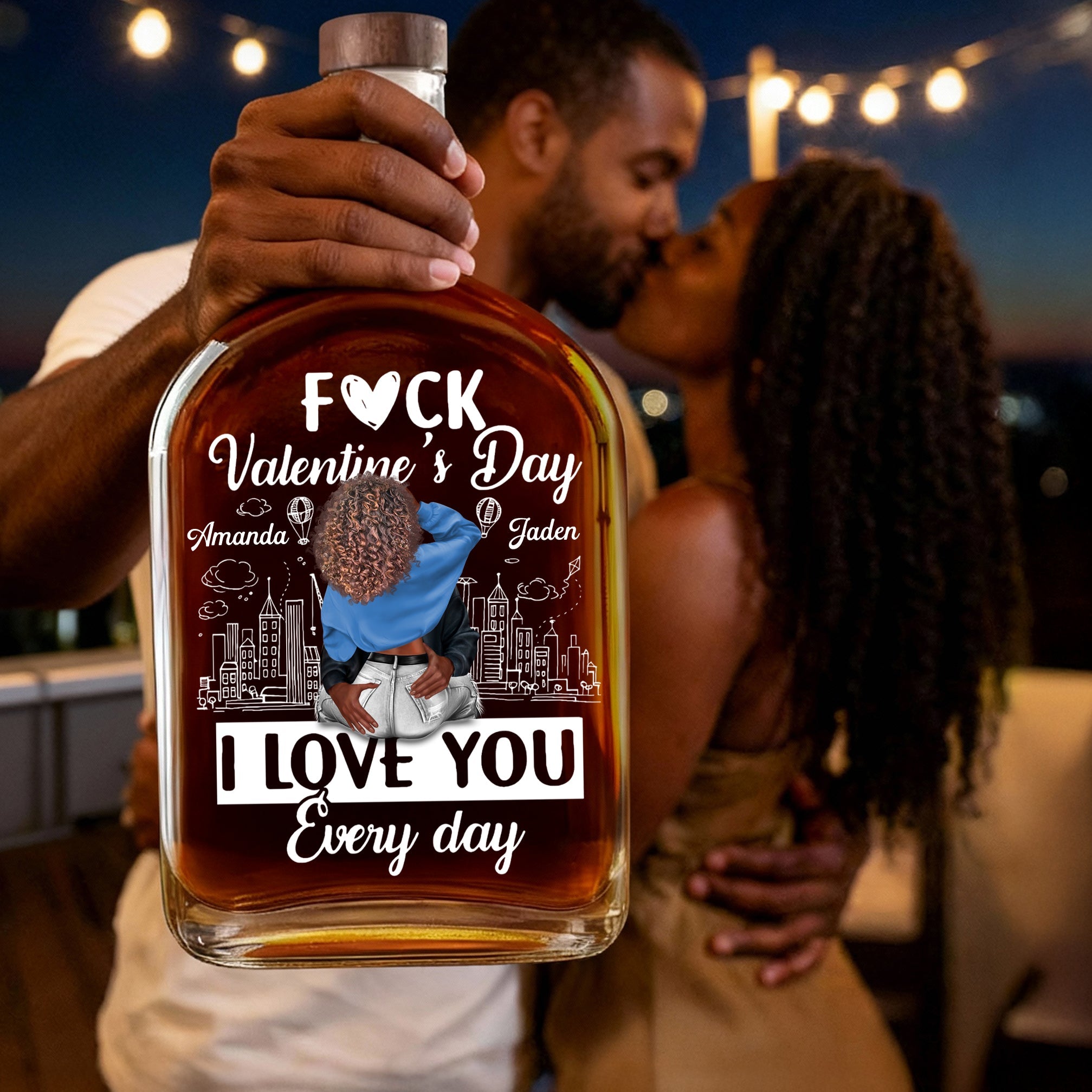 I Love You Every Day - Personalized Whiskey Bottle