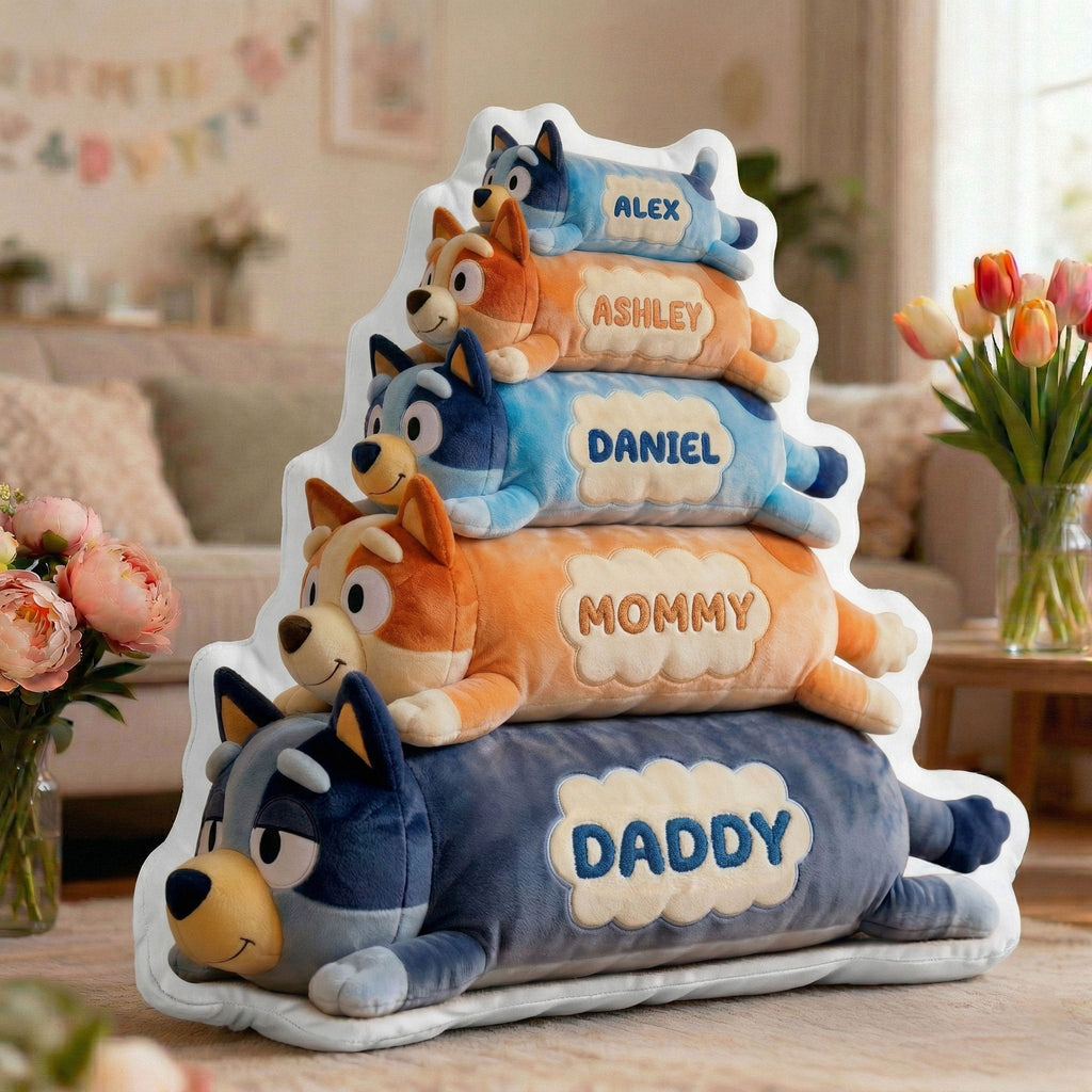 Fun Family Pile Custom Shape Pillow - Personalized Gifts For Family 04qhti100426
