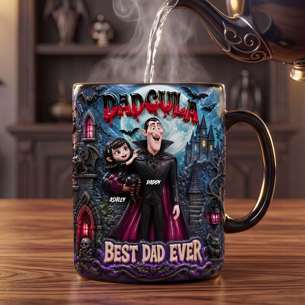 Cool Dracula Dad Magic Mug, Personalized Gifts For Dad 03qhti060526