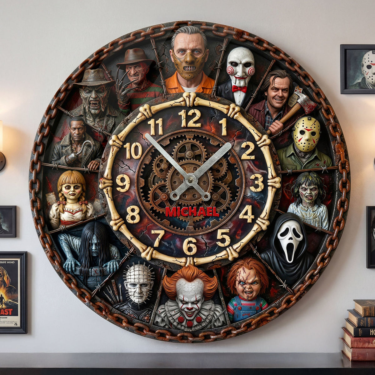 Horror Time Loop Hanging Wall Clock - Personalized Gifts For Horror Lovers 138huti080626