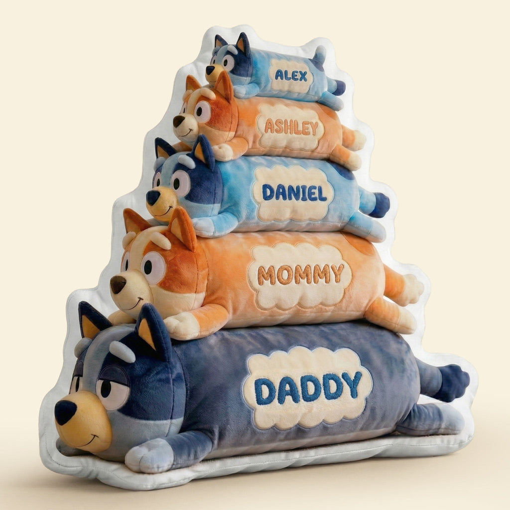 Fun Family Pile Custom Shape Pillow - Personalized Gifts For Family 04qhti100426
