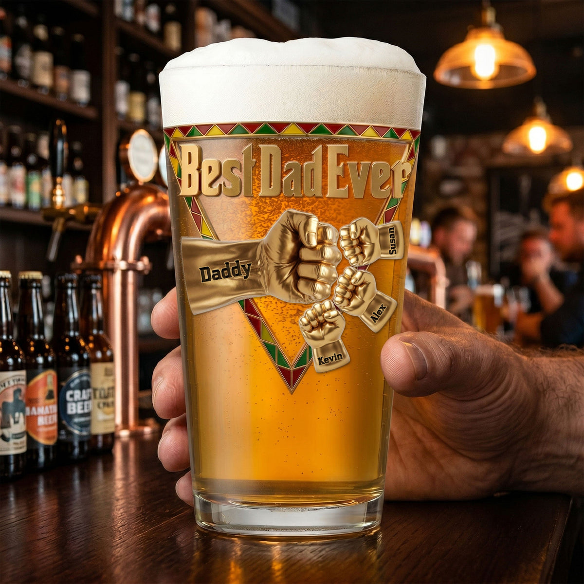 Best Dad Ever Beer Glass - Personalized Gifts For Dad 06huti230526