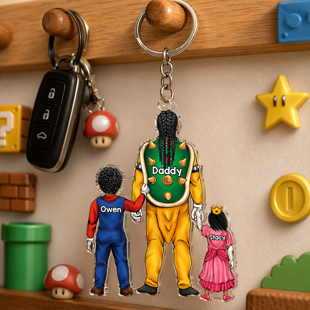 Retro Game Dad Keychain - Personalized Gifts For Father's Day Keychain 051QHHU160525PA
