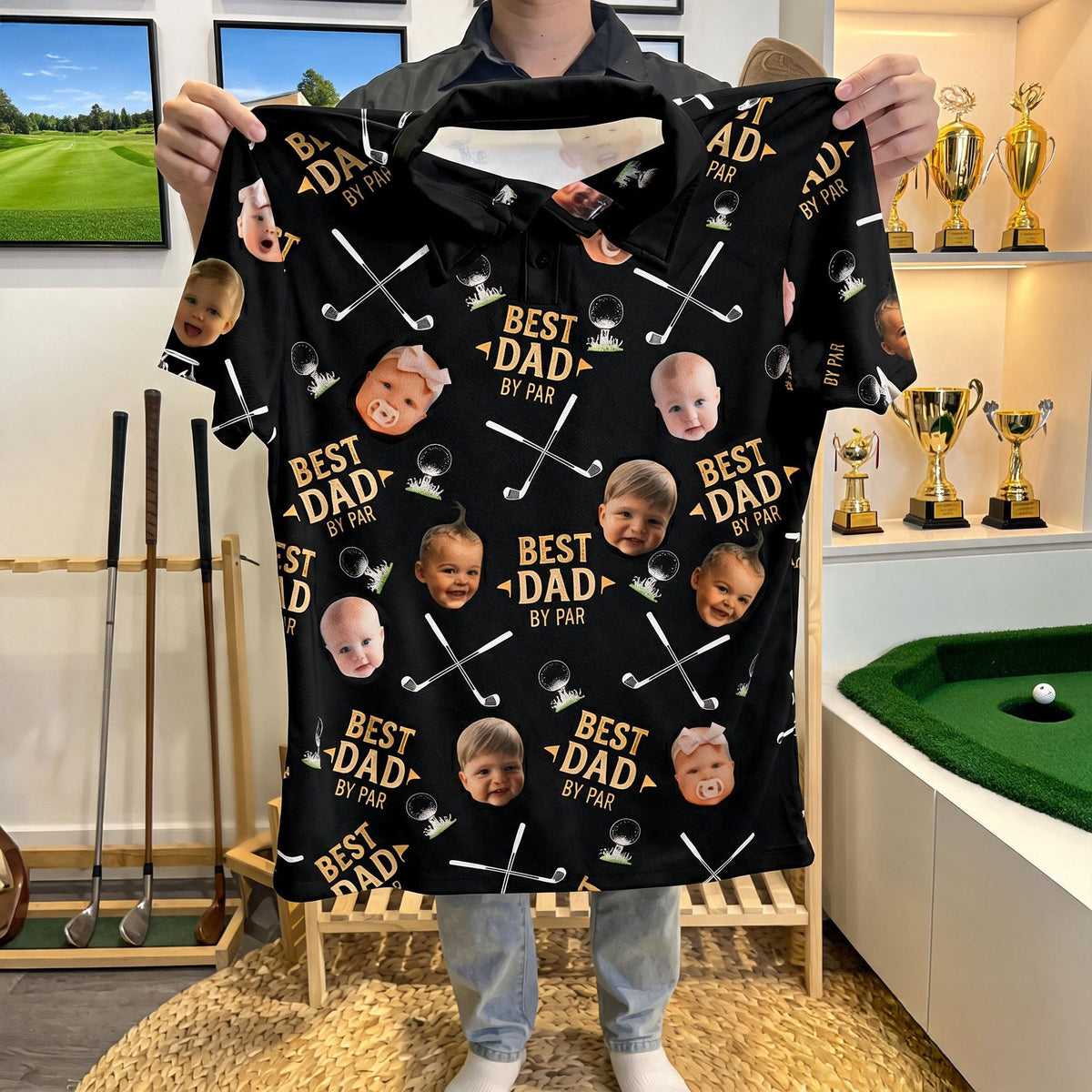 Custom Photo Best Dad By Par Shirt, Personalized Gifts For Golf Dads 03qhti080526