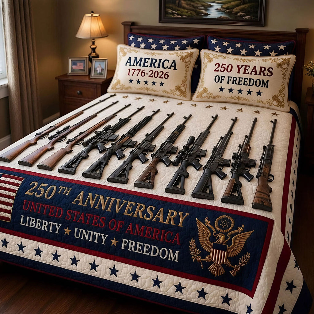 250 Years Of Freedom Quilt Bed Set - Personalized Gifts For Patriots 04tyti210426