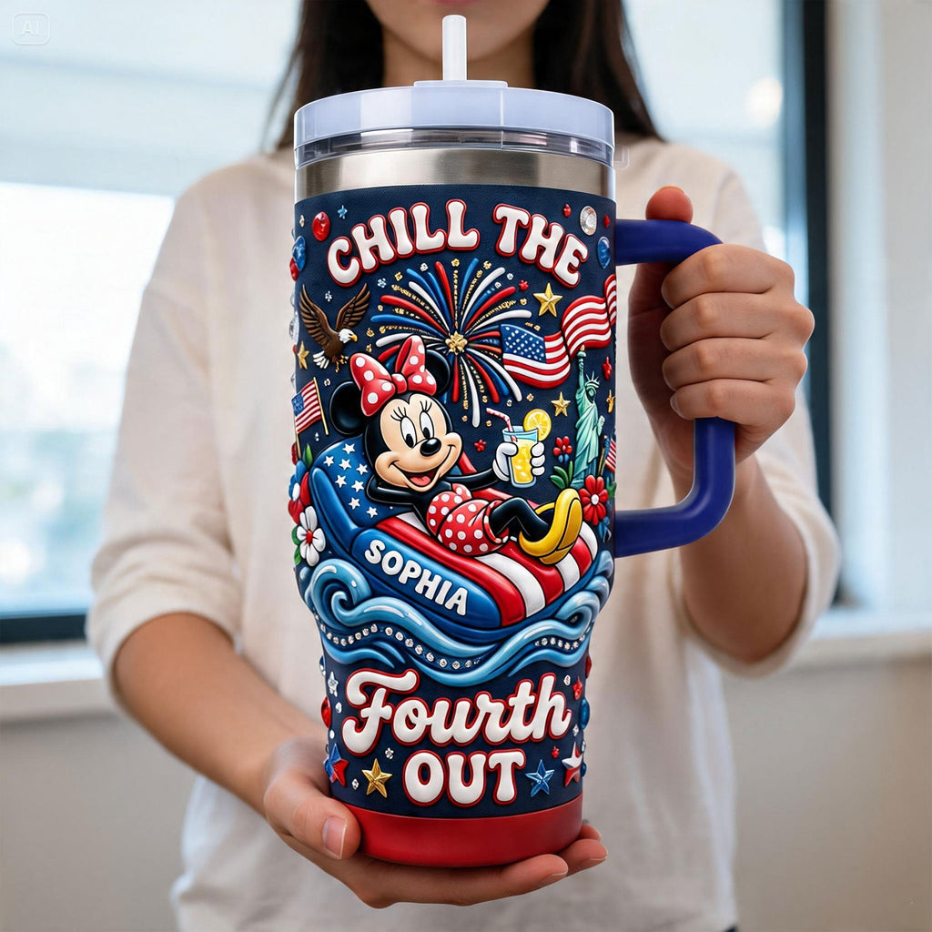USA Summer Celebration 40oz Tumbler With Handle - Personalized Gifts 04pati190626