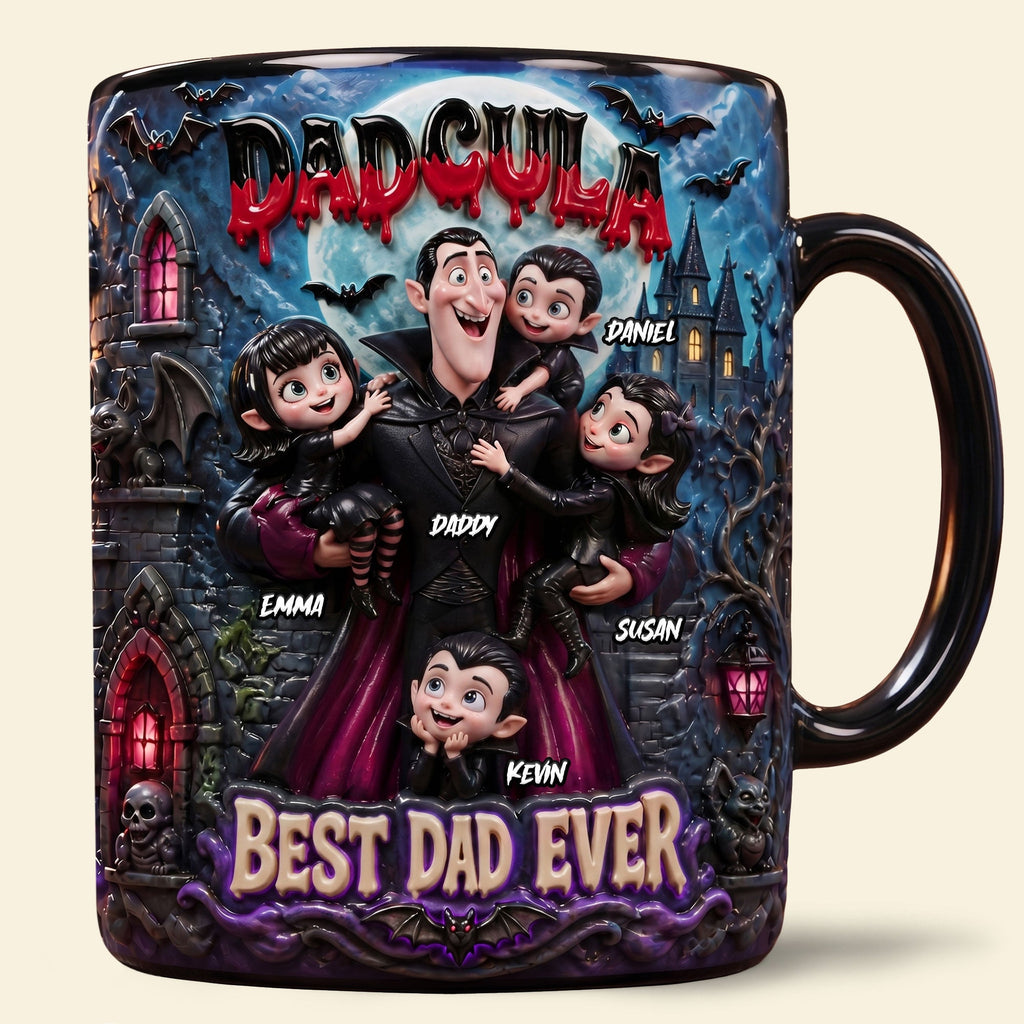 Cool Dracula Dad Magic Mug, Personalized Gifts For Dad 03qhti060526