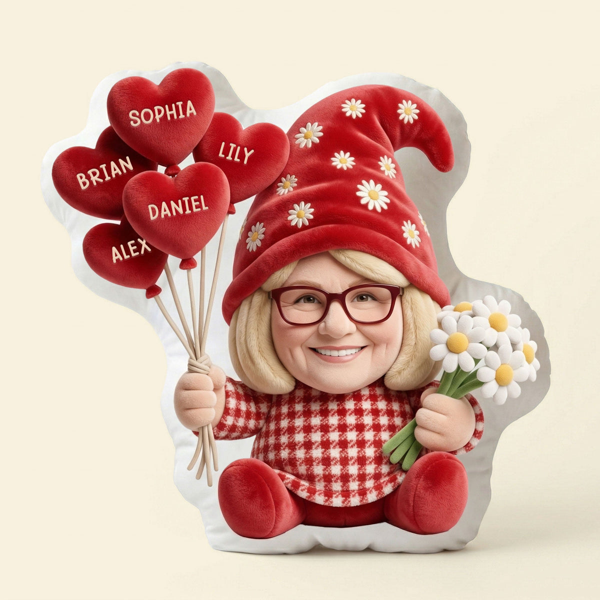Gnome Grandma Custom Shape Pillow - Custom Photo Gifts For Grandmas 01nati010426