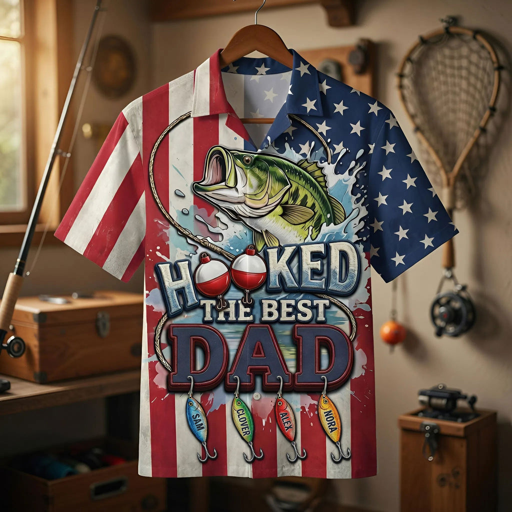 Hooked The Best Dad Hawaiian Shirt Personalized Gifts For Dad 03PATI150426