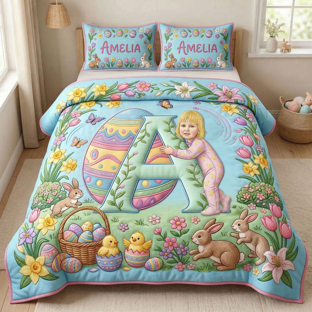 Easter Alphabet Quilt Bed Set - Custom Photo Gifts 03PATI190326