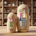 Quirky Family Wooden Nesting Dolls - Personalized Father's Day Gifts 041qhhu090426