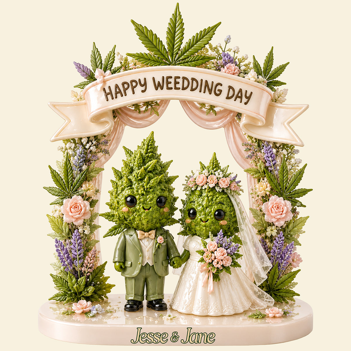 Stoner Wedding Couple Acrylic Plaque - Personalized Gifts For Couples 02tota010726