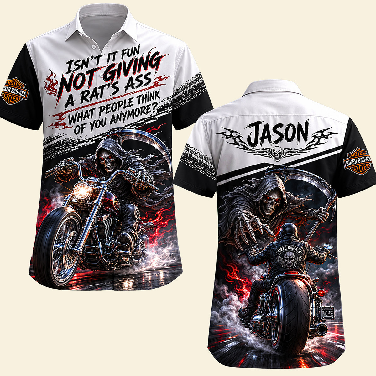 Rough Badass Motorcycle Hawaiian Shirt - Personalized Gifts For Biker 02qhta240626