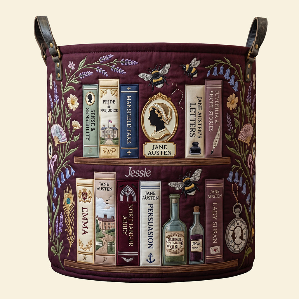 Social Satire & Romance Collection Quilted Laundry Basket - Personalized Gifts For Book Lovers 03qhta130726