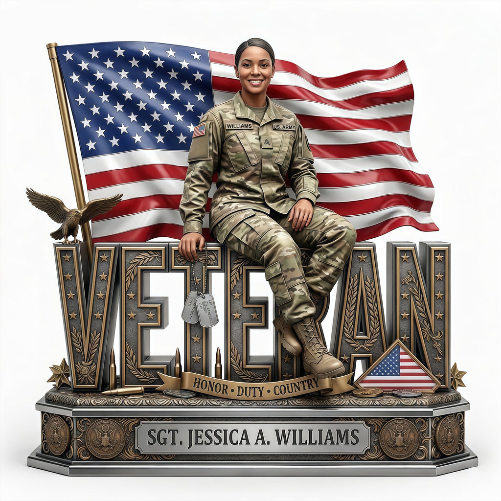 Proud Veteran Custom Photo Acrylic Plaque Tribute 03TYLU060426