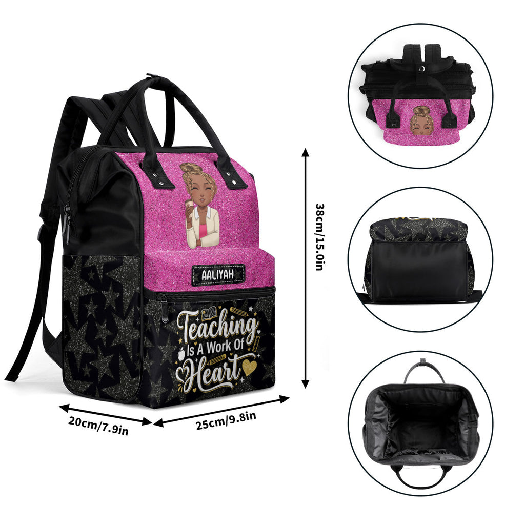 Teaching Is A Work Of Heart - Personalized Duckbilled Backpack