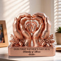 Our First Father's Day As A Family Of Three - Personalized Custom Shaped Acrylic Plaque