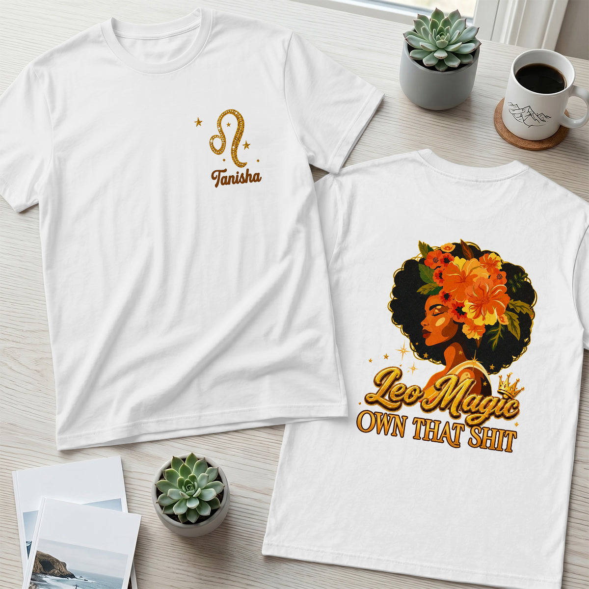 Zodiac Magic  - Personalized T-shirt With Front Back Design