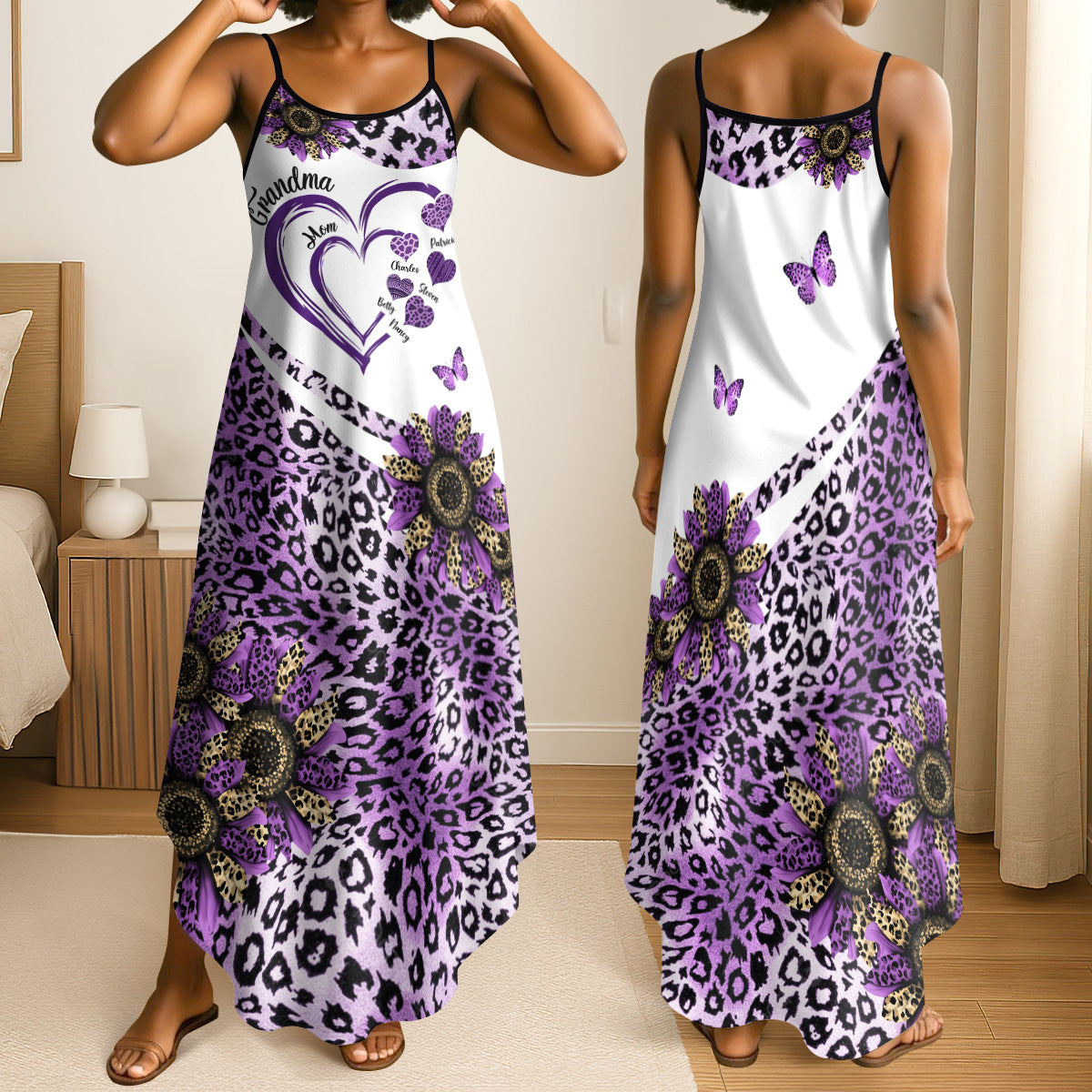Heart In Heart Purple - Personalized Maxi Dress