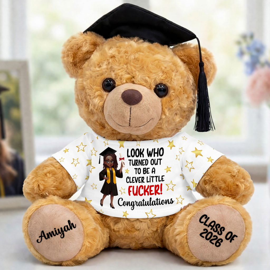 A Clever Little Fucker - Personalized Graduation Bear With Card