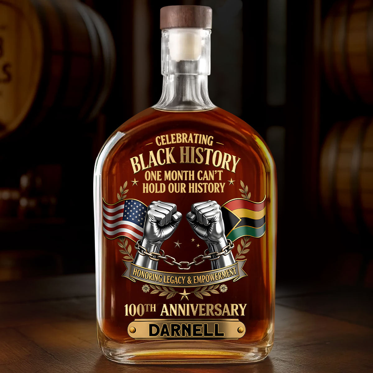 Black History Month - Personalized Whiskey Bottle