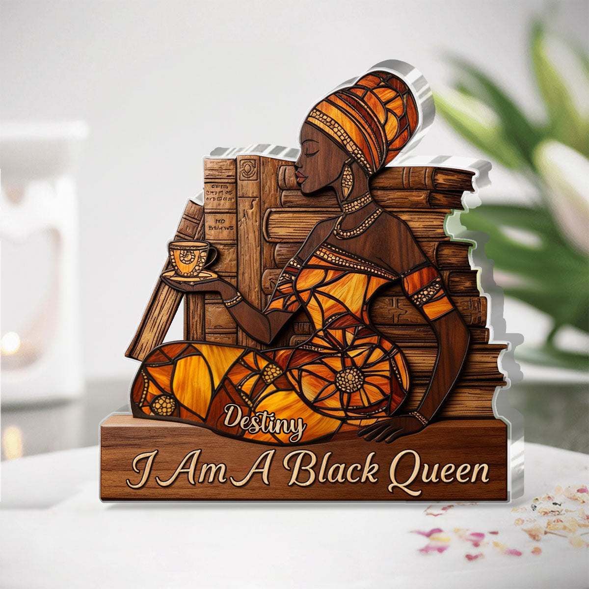 I Am A Black Queen - Personalized Custom Shaped Acrylic Plaque