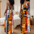 Black Queen Graffiti Style - Personalized Backless Cami Maxi Dress