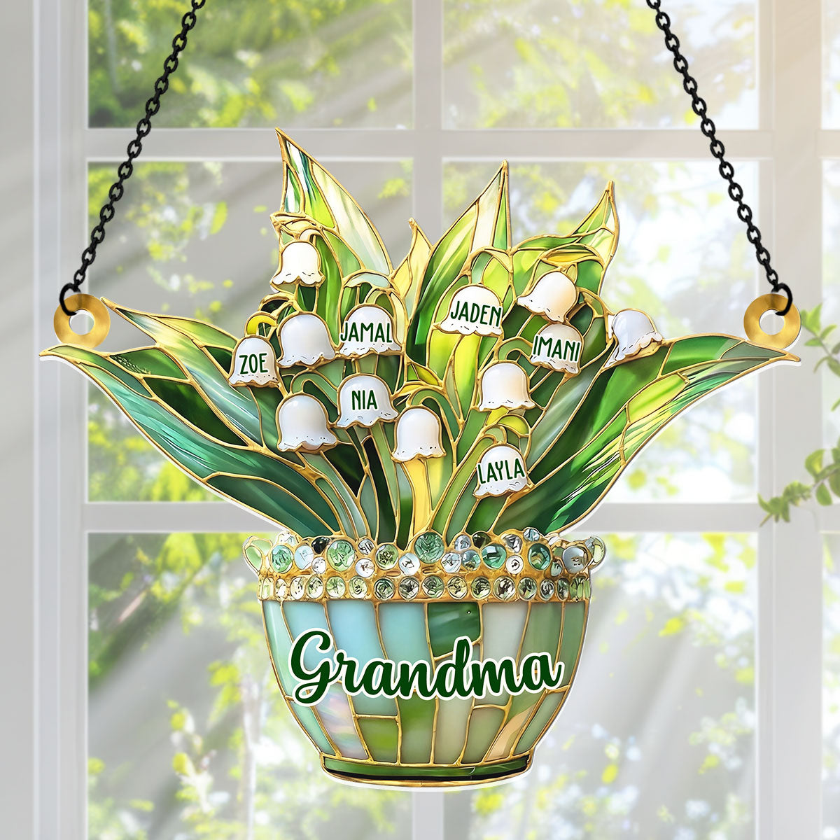 Blooming With Grandma’s Love - Personalized Acrylic Suncatcher