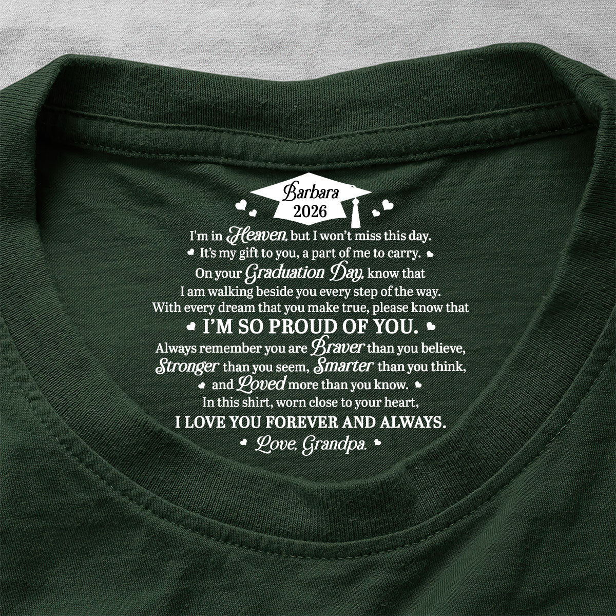 I’m In Heaven But I Won't Miss This Day - Personalized Shirt With Design Inner Neck