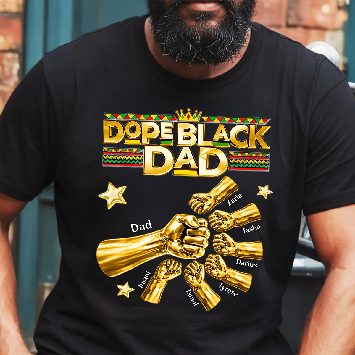 Dope Black Dad - Personalized 2D Unisex T-shirt