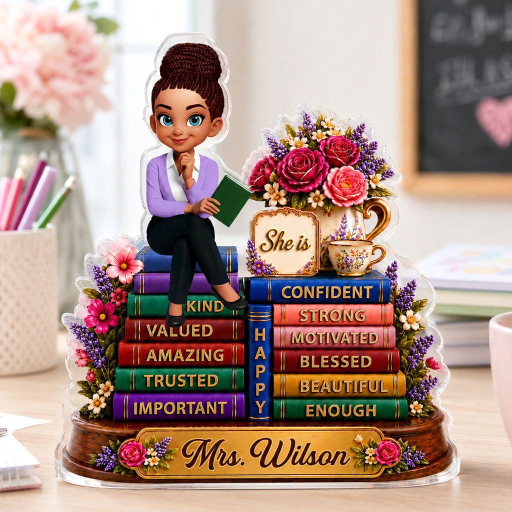 Afirmations For Teacher - Personalized Custom Shaped Acrylic Plaque