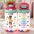 Kid Affirmations I Am Kind Smart Brave  - Personalized Kid Water Bottle