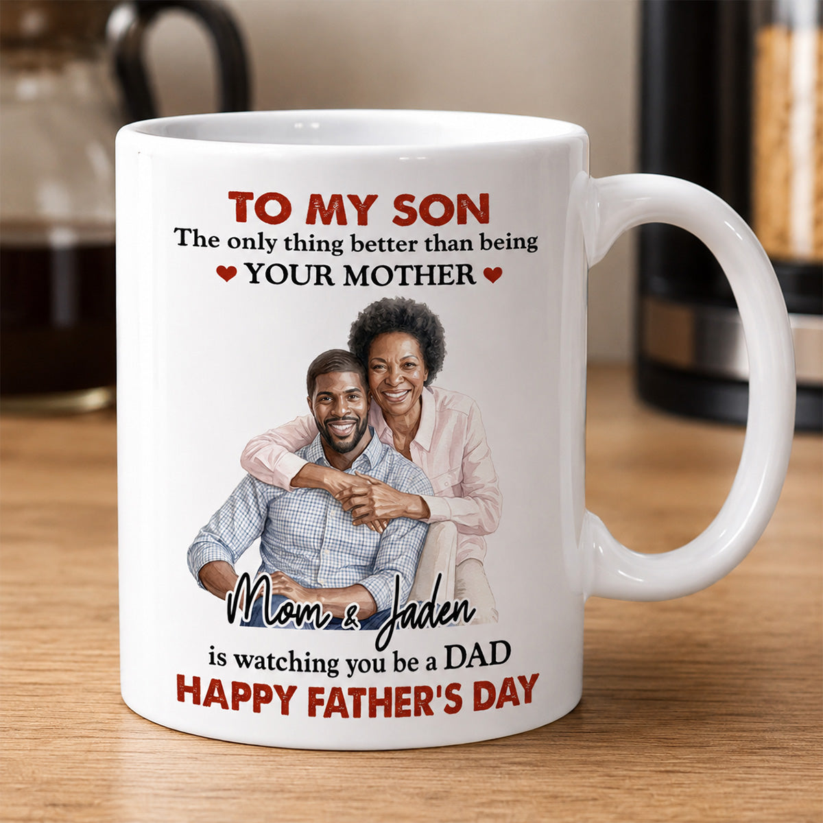 Watching You Being A Dad Ver Custom Photo - Personalized Ceramic Coffee Mug