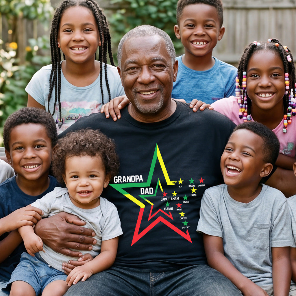 Star For Dad And Grandpa - Personalized 2D Unisex T-shirt