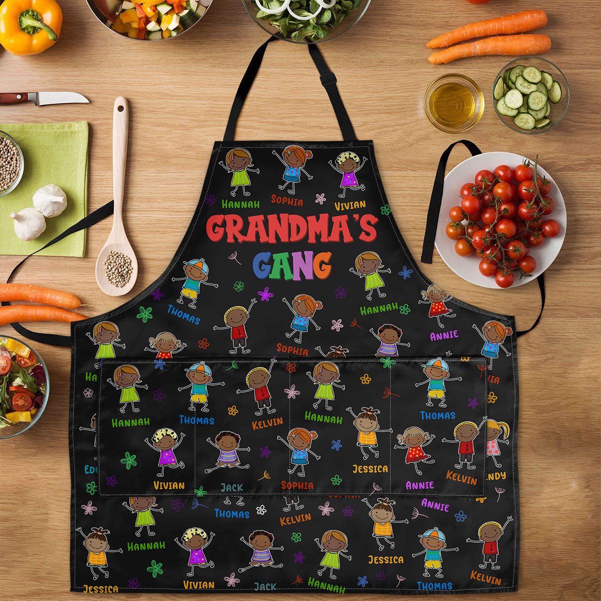 Grandma's Gang - Personalized Apron With Pocket