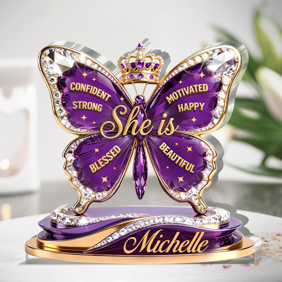 She Is Strength And Grace - Personalized Custom Shaped Acrylic Plaque