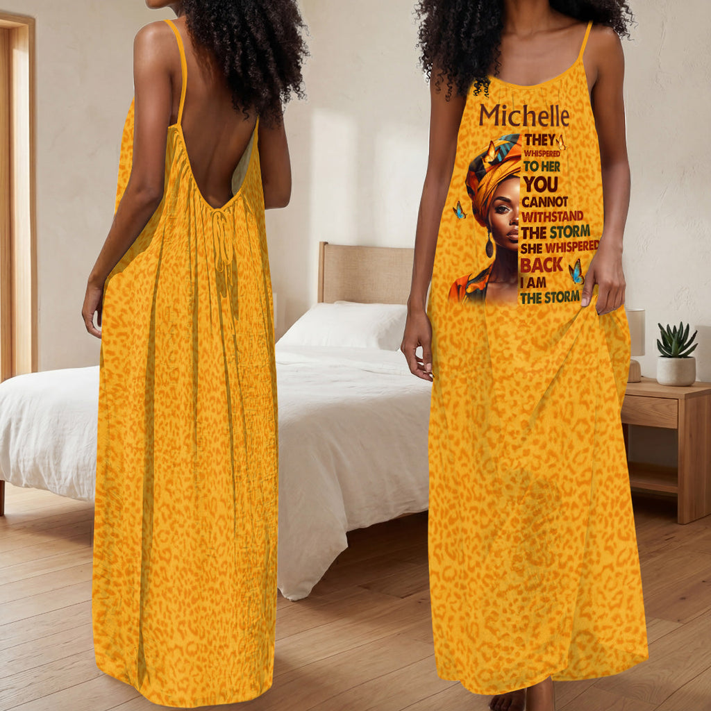 I Am The Storm - Personalized Backless Cami Maxi Dress